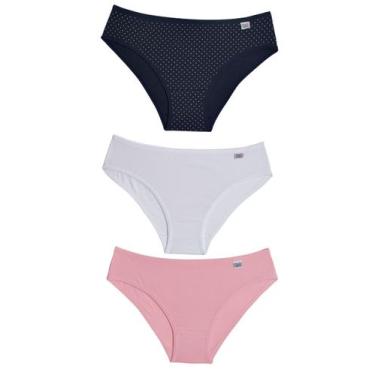 Imagem de Kit/3 Calcinha Miss Delrio 51309 Infantil Sortidas Cotton T. P/GG, GG,