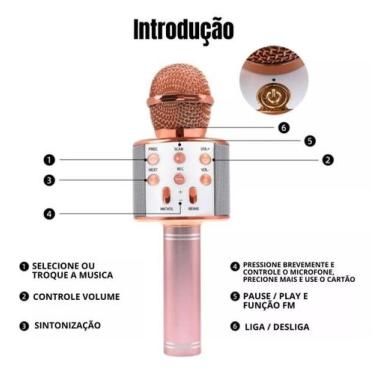 Imagem de Microfone Karaoke Bluetooth: A Magia Do Karaokê Em Suas Mãos Rosê - DR