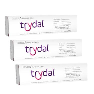 Imagem de 3 Creme dental Trydal Cloramina T 0,2% Clinical Pro 50g