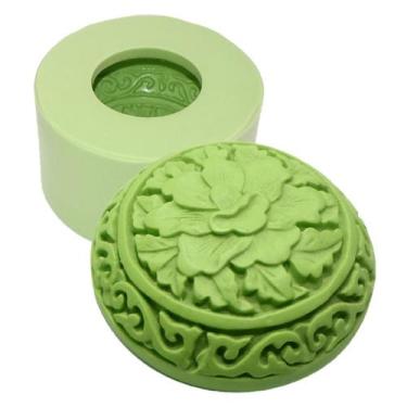 Imagem de Molde de Silicone com 01 Cavidade de Redondo Bojudo com Flor - Casa da