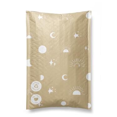 Imagem de Envelopes com bolhas de papel, pacote com 6 x 9 a 25 sacos de envio biodegradáveis para artigos de papelaria e pequenos acessórios - Envelope de correspondência espesso ecológico autoselante Impack