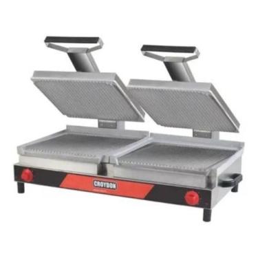 Imagem de Sanduicheira Elétrica Dupla Gigante Chapa Estriada SDGE Croydon, 220V