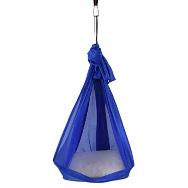 Imagem de Rede para Yoga Aerial, Swing de Yoga Kit Aéreo Legal ao Toque 25KN Azul Elástico Durável para Aerial Yoga para Firmeza Corporal(safira)