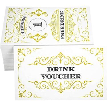 Imagem de RXBC2011 100 cupons de ingressos de bebida grátis para uma bebida grátis, casamento, evento de trabalho, festa, bar dourado