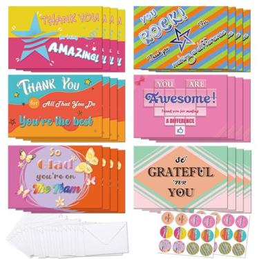 Imagem de kalokale 24 cartões de agradecimento de funcionários com envelopes 6 designs aniversário de trabalho cartões de agradecimento ótimo trabalho reconhecimento de encorajamento