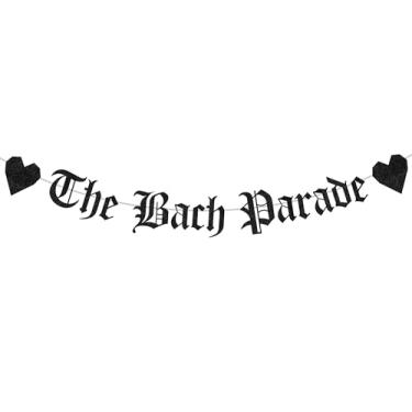 Imagem de Sursurprise Decorações góticas de despedida de solteira, faixa The Bach Parade, Old English Emo Bridal Shower Engagement Wedding Bahelor Party Supplies