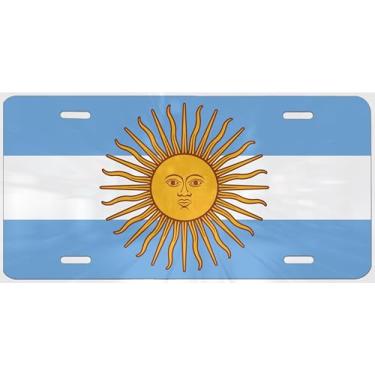 Imagem de Placa de carro sublimada decorativa com bandeira argentina, bandeira da Argentina, 0,025 polegadas (0,65 mm) espessura 15.2 cmx30.5 cm polegadas -1042
