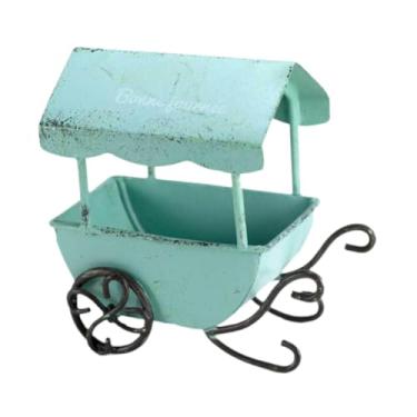 Imagem de XLWLLNJ Carrinho de mão de mesa para cozinha, adereço para foto, estátua, ferramenta educacional de metal, carrinho de brinquedo, Verde