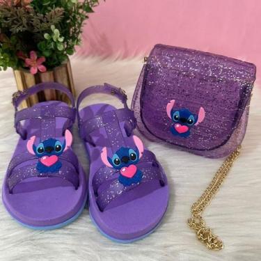 Imagem de Kit Sandália Infantil Stitch Menina + Bolsinha Infantil Stitch - Cool,