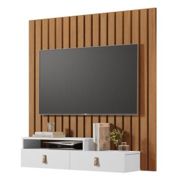 Imagem de Home Suspenso Ripado Lion Rack e Painel 2 Gavetas para TV - Mega Facil