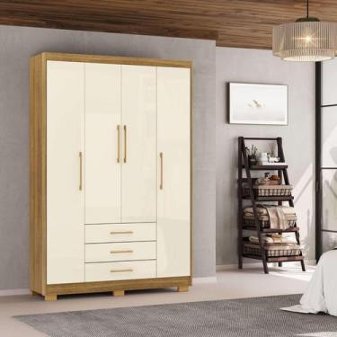 Imagem de Guarda Roupa Solteiro EP 4 Portas e 3 Gavetas Ideal Para Quartos Peque
