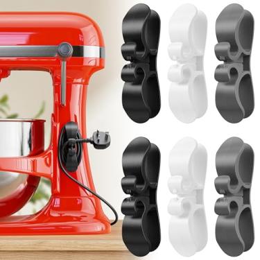 Imagem de Organizador de cabos atualizado 6 peças para eletrodomésticos, organizador de cabos de eletrodomésticos, envoltórios de cabos de eletrodomésticos, suporte de cabo, enrolador de cabo para fritadeira de ar, liquidificador, cafeteira, panela de pressão, torradeira