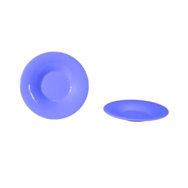 Imagem de A-to-Z Supply CR5810BU Tigela de macarrão, 340 g, 26 cm de diâmetro, redonda, resistente à quebra, pode ser lavada na lava-louças, melamina, roxo, sem BPA, NSF, pacote com 12