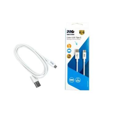 Imagem de Cabo Carregador Usb Type C 3.0A 1M Caus-100C Branco - Proeletronic