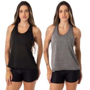 Imagem de Kit 2 Camisetas Fristyle Regatinha Dry Fit Básica Feminina Adulto, Cin