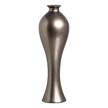 Imagem de Vaso de Chão Grande Califórnia Decoração Cerâmica Dark Fendi 61x20x20 cm