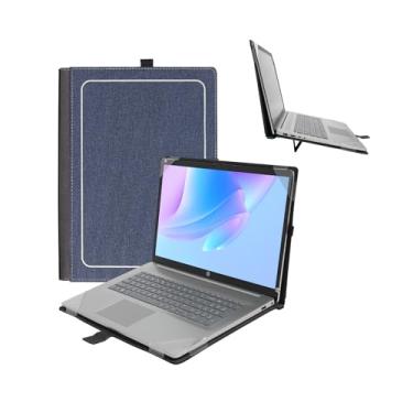 Imagem de Shellman Capa protetora compatível com laptop Microsoft Surface 7 de 15 polegadas, Windows 11 AI+ PC26 [não serve para laptop de superfície 6/5/4/3/2/1], capa fólio de couro PU, capa rígida azul