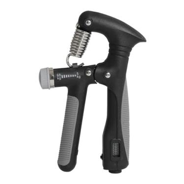 Imagem de menolana Fortalecedor de pegador de mão Exercício de antebraço com profissional não-quilado de 5-60 kg Treinador de força de aderência ajustável para, Preto