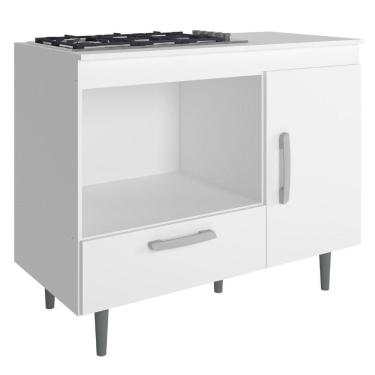 Imagem de Balcão Para Cooktop 4 Bocas Alecrim 1 Porta Branco Poliman