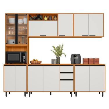 Imagem de Cozinha Modulada Ravena 5 peças 11 Portas com Cristaleira Poliman Móveis