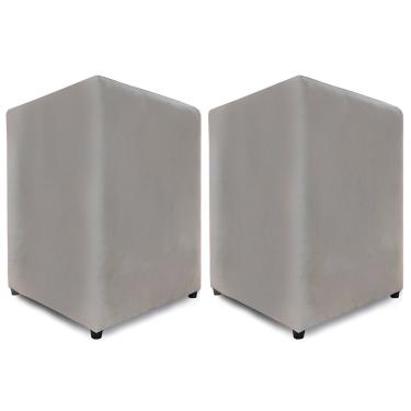 Imagem de Kit 2 Puffs Quadrado - Cinza Suede 35x35x45cm Bf Colchões