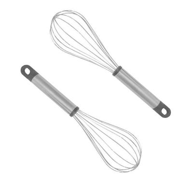 Imagem de Kit 2 Batedores De Ovos E Massas Aço Inox Fouet Pequeno 21Cm