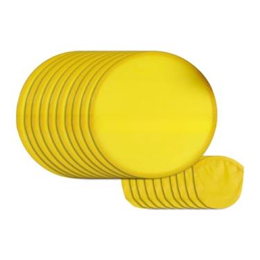 Imagem de Deevoka Pacote com 10 Ventiladores Redondos de 20 Cm com Bolsa, Amarelo