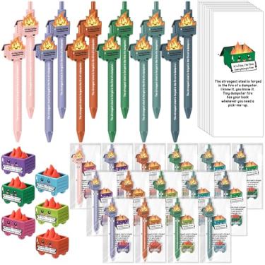 Imagem de Sayglossy Conjunto de 36 acessórios engraçados de mesa para bombeiros presentes de agradecimento a funcionários em massa 2025 canetas inspiradoras de formatura mini lixeira marcador de livro para
