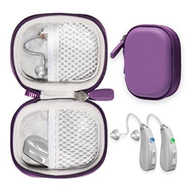 Imagem de CaseSack Capa Para Aparelhos Auditivos Compatível Com Recarregáveis Earcentic Easycharge, Também Otofonix Elite/Encore, Banglijian, Britzgo, My Tone, Liginn, Blaids, Lexie, Tweak (Roxo)