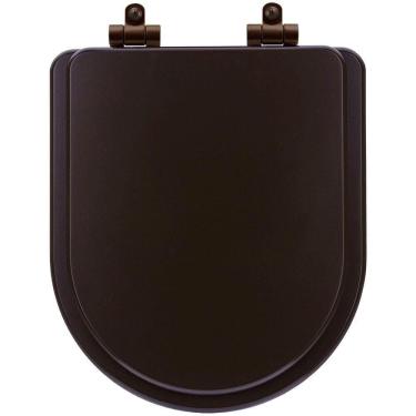 Imagem de Assento Sanitário Poliéster Soft Close Nuova Marrom Fosco Para Vaso Deca Com Ferragem Marrom