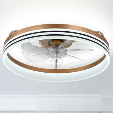Imagem de Jenvkoil Ventiladores De Teto De 20 Polegadas, Luzes, Ventilador De Teto Moderno Embutido E Controle Remoto, Ventilador De Teto De Perfil Baixo Com 6 Velocidades De Vento E Controle Por Aplicativo