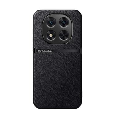 Imagem de Kepuch Capa para Redmi Note 14 Pro 4G - Litchi Grano Case Placa de Metal Embutida - Preto