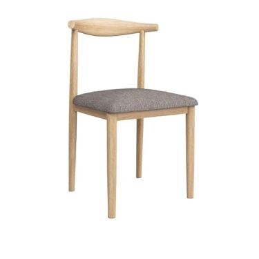 Imagem de Cadeira de jantar ergonômica com acolchoamento confortável e design resistente (cinza [almofada de assento de tecido cinza escuro])