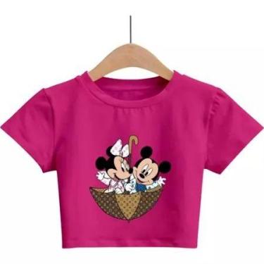 Imagem de Top Cropped Feminino Minnie mickey - loja dinka, p, pink