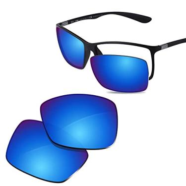 Imagem de Glintbay Lentes de óculos de sol de substituição 100% precisas para RayBan Liteforce RB4179 62 mm - Espelhado azul gelo polarizado