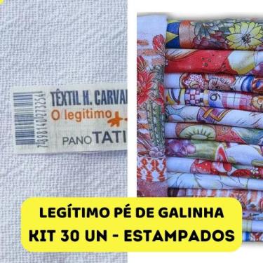Imagem de Kit C/ 30 Un-Pano De Prato Pé De Galinha Estampado Tati Legítimo-66cm 