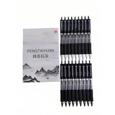 Imagem de Fengtaiyuan AD038P18, canetas de gel retráteis, 0,38 mm, tinta preta, ultra fina, escrita suave, pacote com 18 (preto-0,38 mm)