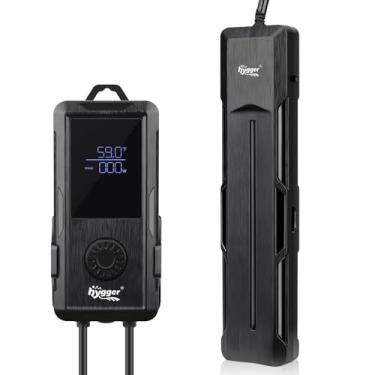 Imagem de hygger Aquecedor de aquário 500W/800W/1000W, aquecedor de aquário com aviso de perigo para automaticamente o sistema de aquecimento e controlador digital de LED, para água doce ou salgada tanque de