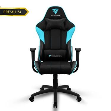 Imagem de Cadeira Gamer Premium ThunderX3 EC3 Azul Ciano Reclinável com Design E