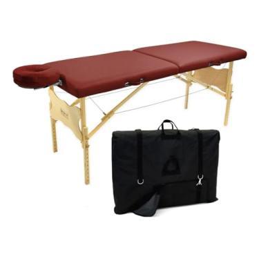 Imagem de Maca Profissional Portátil Antares Legno – Altura Regulável, com Bolsa de Transporte, Preta (Bordo)
