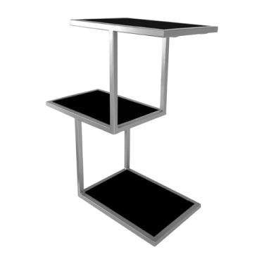 Imagem de Prateleira Nicho Para Decoração de Sala Quarto Canyon - Prata/preto