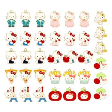 Imagem de Westingmanual 36 peças de pingentes de gato, carvão esmaltado para fazer joias, 6 estilos de brincos, colar, pulseira, pingentes, artesanato faça você mesmo