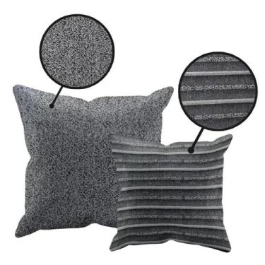 Imagem de kit 2 Capas Almofada Tear Alto Padrão luxo 60x60 + 45x45 B12 - IDEALIZ