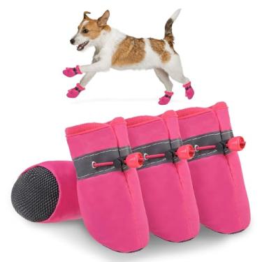 Imagem de SCENEREAL Sapatos de cachorro para pavimento quente para cães pequenos e médios protetores de patas, botas de verão resistentes ao calor à prova d'água macias para caminhadas ao ar livre, pisos duros