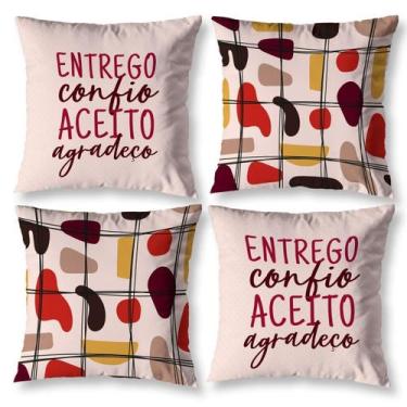 Imagem de Kit 4 Almofadas Cheias Sala 40Cm X 40Cm Estampadas Entrego - Enxoval V