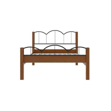 Imagem de Cama Tamanho Casal MDF Oasis Preto/Nature 151x202cm - Lion Loja, natur
