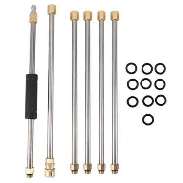 Imagem de Lavadora de Pressão Extensão Wand, 90 Polegada 6pcs Multifuncional Pressão Lavadora Extensão Wand Prático Power Washer Lance Com 1/4 Polegada Conexão Rápida para a Limpeza do