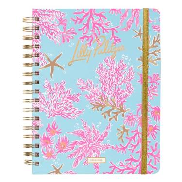 Imagem de Lilly Pulitzer Agenda mensal grande, agosto de 2025 a dezembro de 2026, agenda mensal e calendário, adesivos, bolsos e encadernação em espiral (coral real)