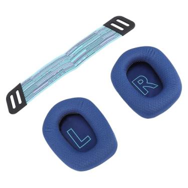 Imagem de AUNMAS Pintura de Travesseiros de Orelha de Malha Substituição Premium por Faixa de Cabeça para o Fone de Jogo G733 Wireless G335 Wired Gaming, Fácil de Instalar, Flexível para Desgaste a Longo