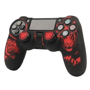 Imagem de RALAN Capa para controle Tiger HeadDesign com 2 alças de polegar compatível com PS4/Playstation 4 Slim/Pro Controller